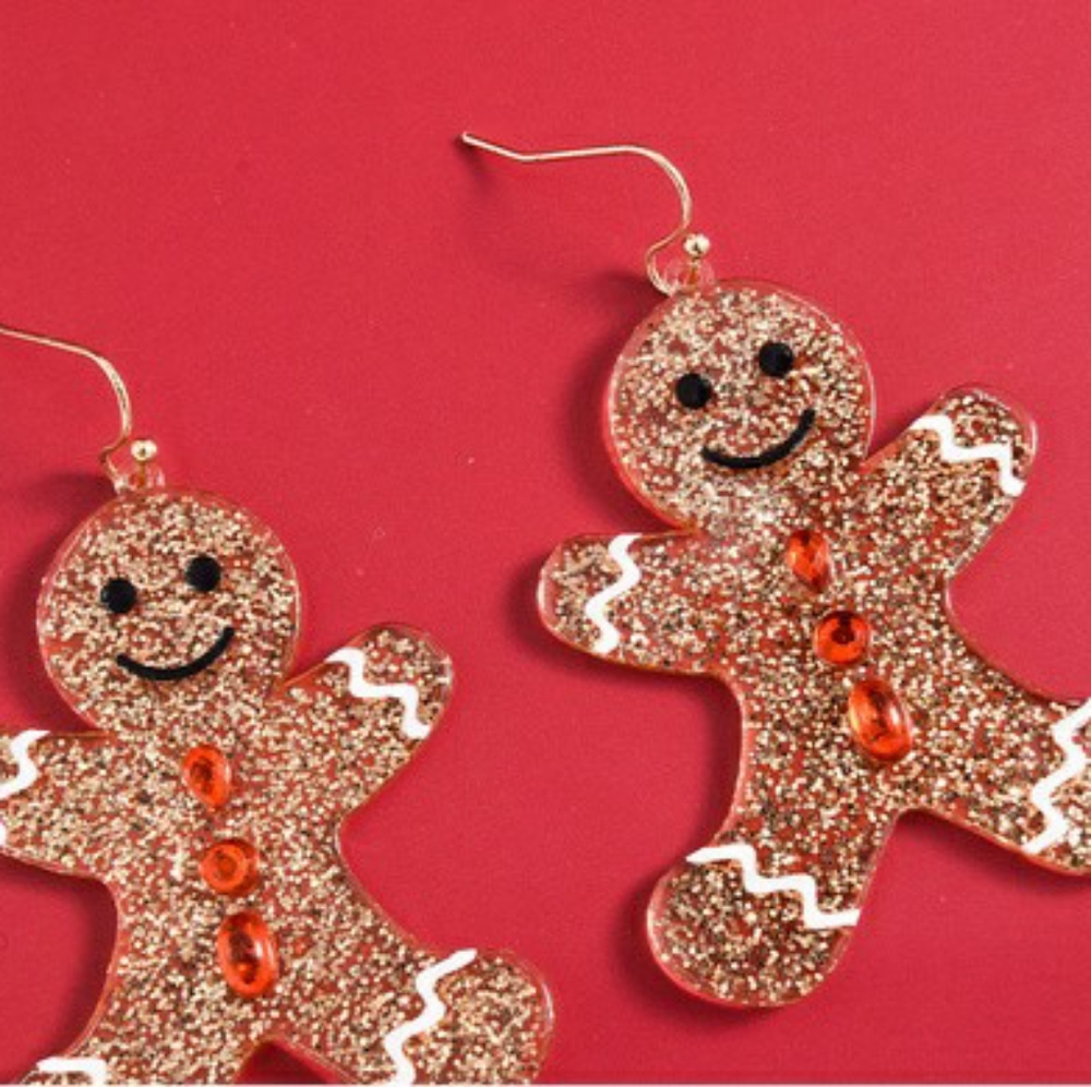 Gingerbread Earrings Christmas Holiday Women's